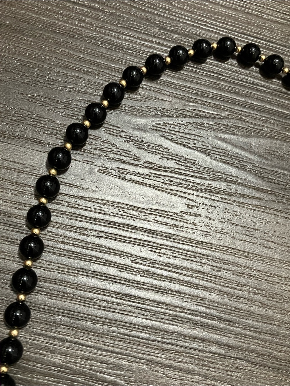 32” strand of 14K balls & Genuine Onyx - Picture 4 of 16